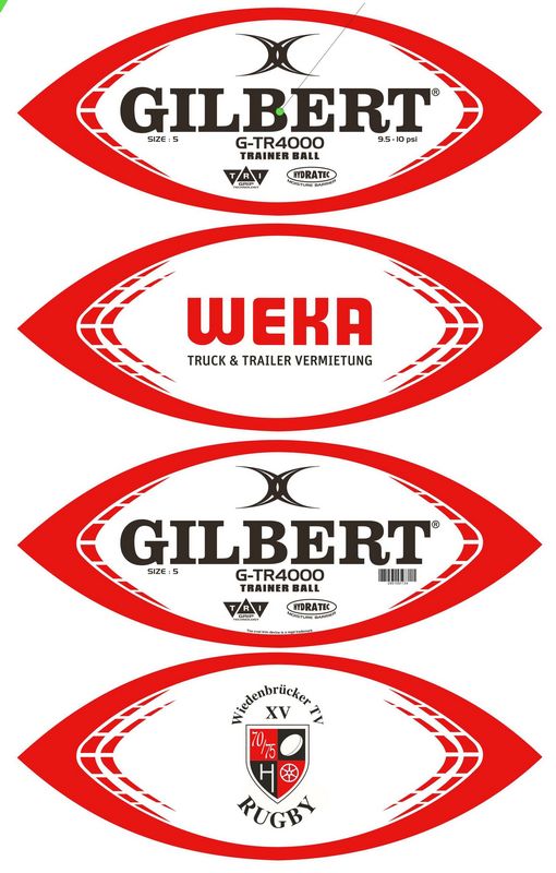 Gilbert Rugby Ball (eigenes Design) - Kiwisport.de