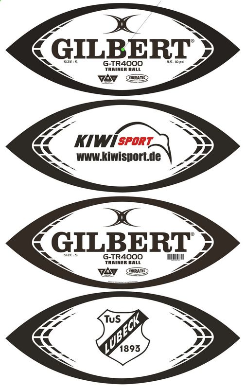 Gilbert Rugby Ball (eigenes Design) - Kiwisport.de