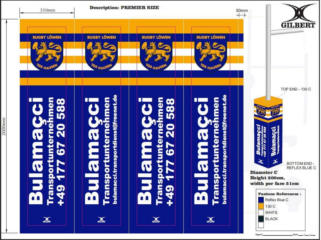 Gilbert Rugby Tor Stangen Polster (4er Set) - Kiwisport.de