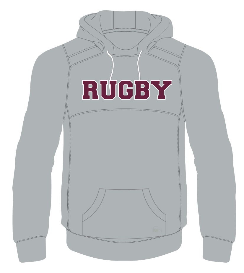 KS Hoodie - Rugby (Grey/Maroon) - Kiwisport.de