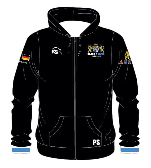 KS Hoodie Jacke - Illesheim Black ´N Blue 40 Jahre - Kiwisport.de